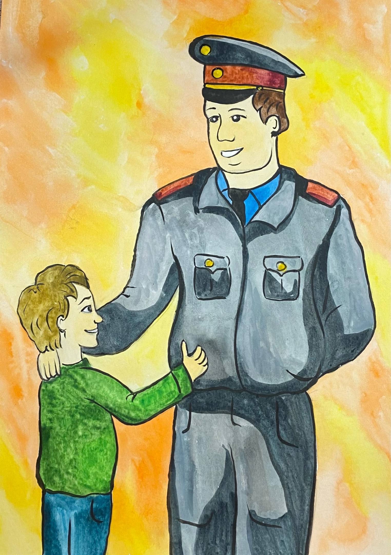 Рисунок полицейского для детей